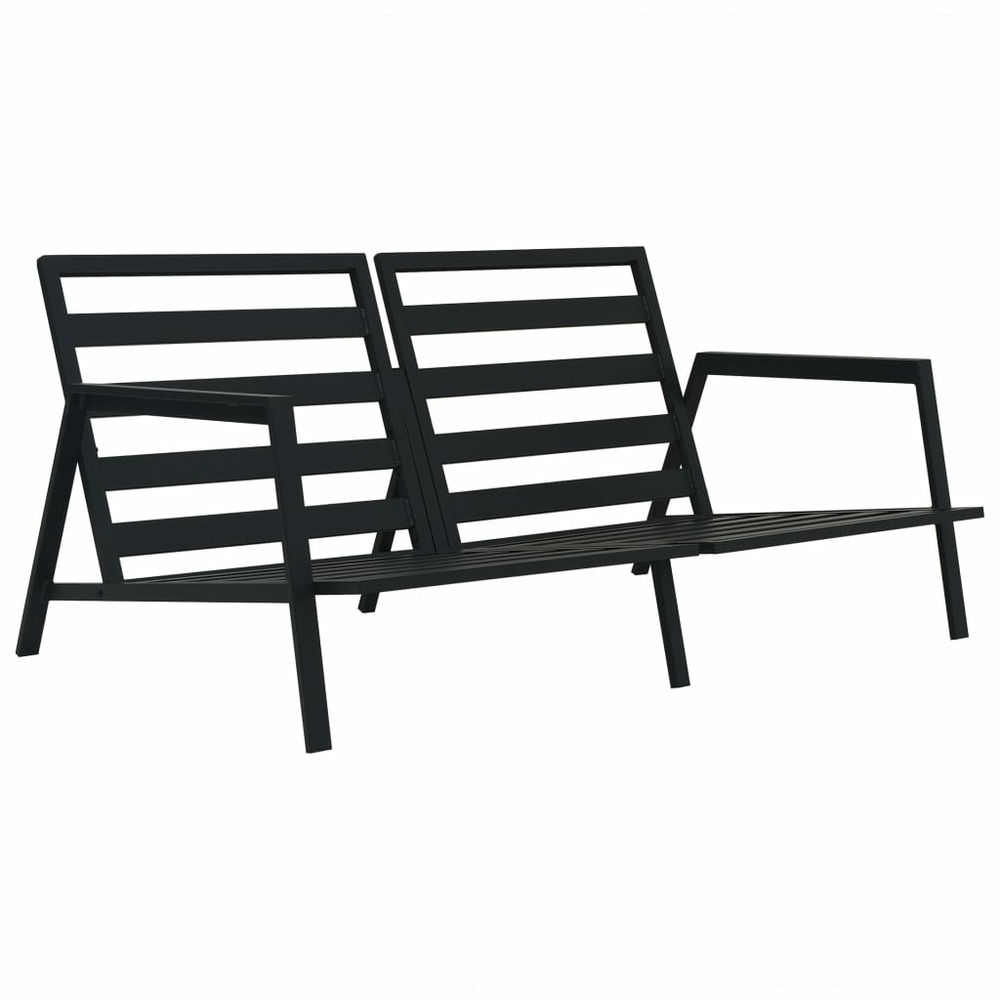 Salon de jardin meuble d'extérieur ensemble de mobilier 4 pièces avec coussins aluminium gris foncé