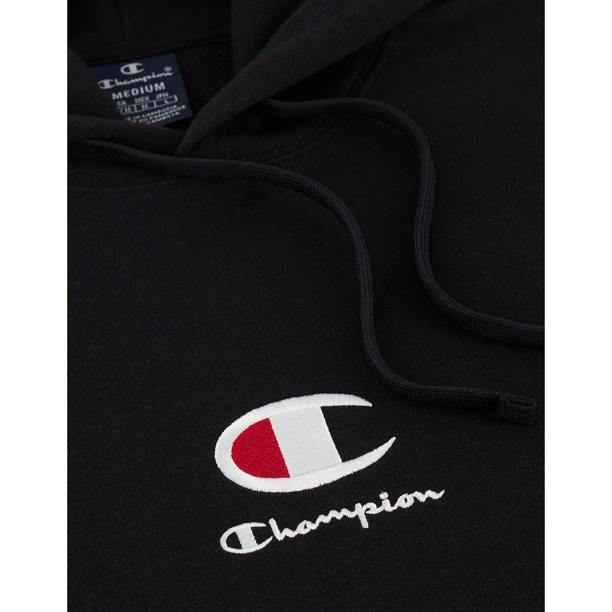 CHAMPION<br>Moletom com capuz e logotipo centralizado