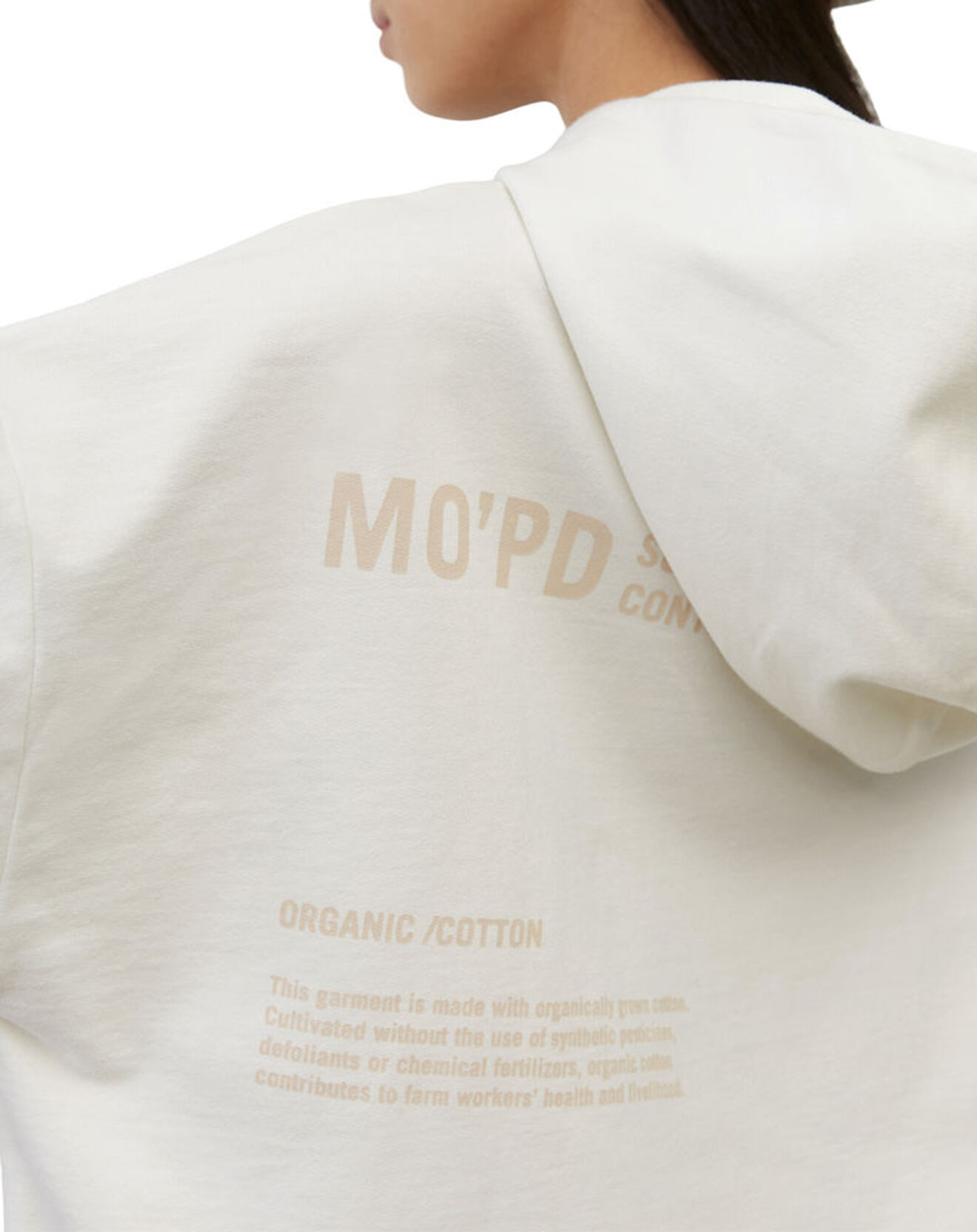 Marc O'Polo Sweat à Capuche Cordon Coton Bio blanc