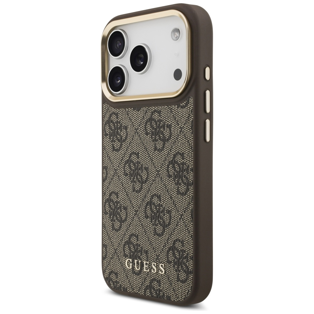 iPhone 17 Pro MagSafe 2in1 Leder Hülle Wallet Case mit Magnetischem Kreditkartenfach 4G Stripes (GUBPHCP17LP4SM4MCW) - Braun