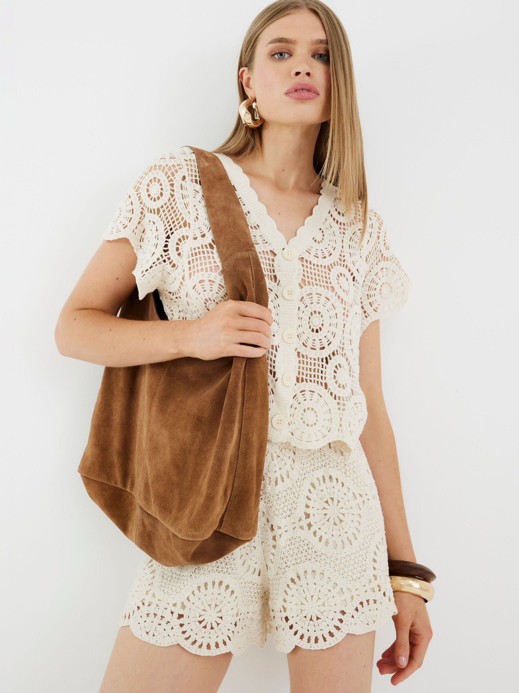 River Island Suede Slouch Shoulder Bag