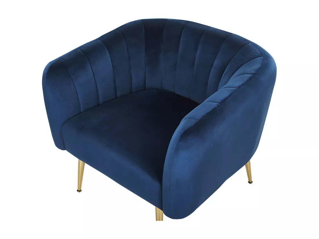 Fauteuil LACONIA Velours Bleu foncé