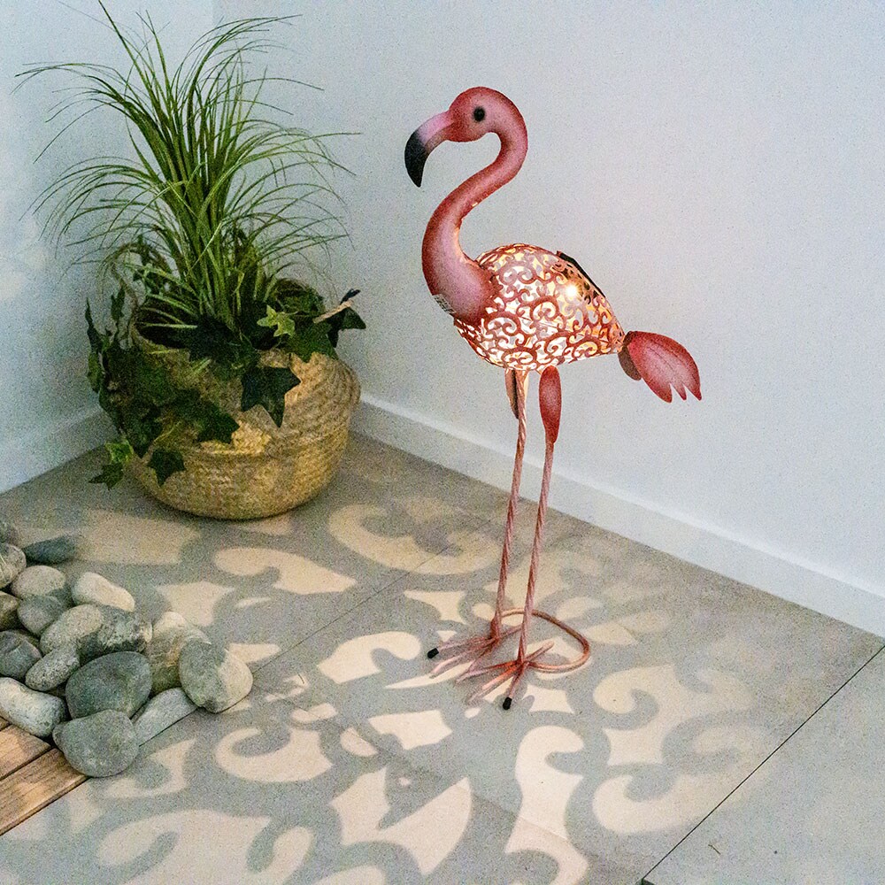 LED Solarleuchte, Flamingo, pink, Höhe 74 cm