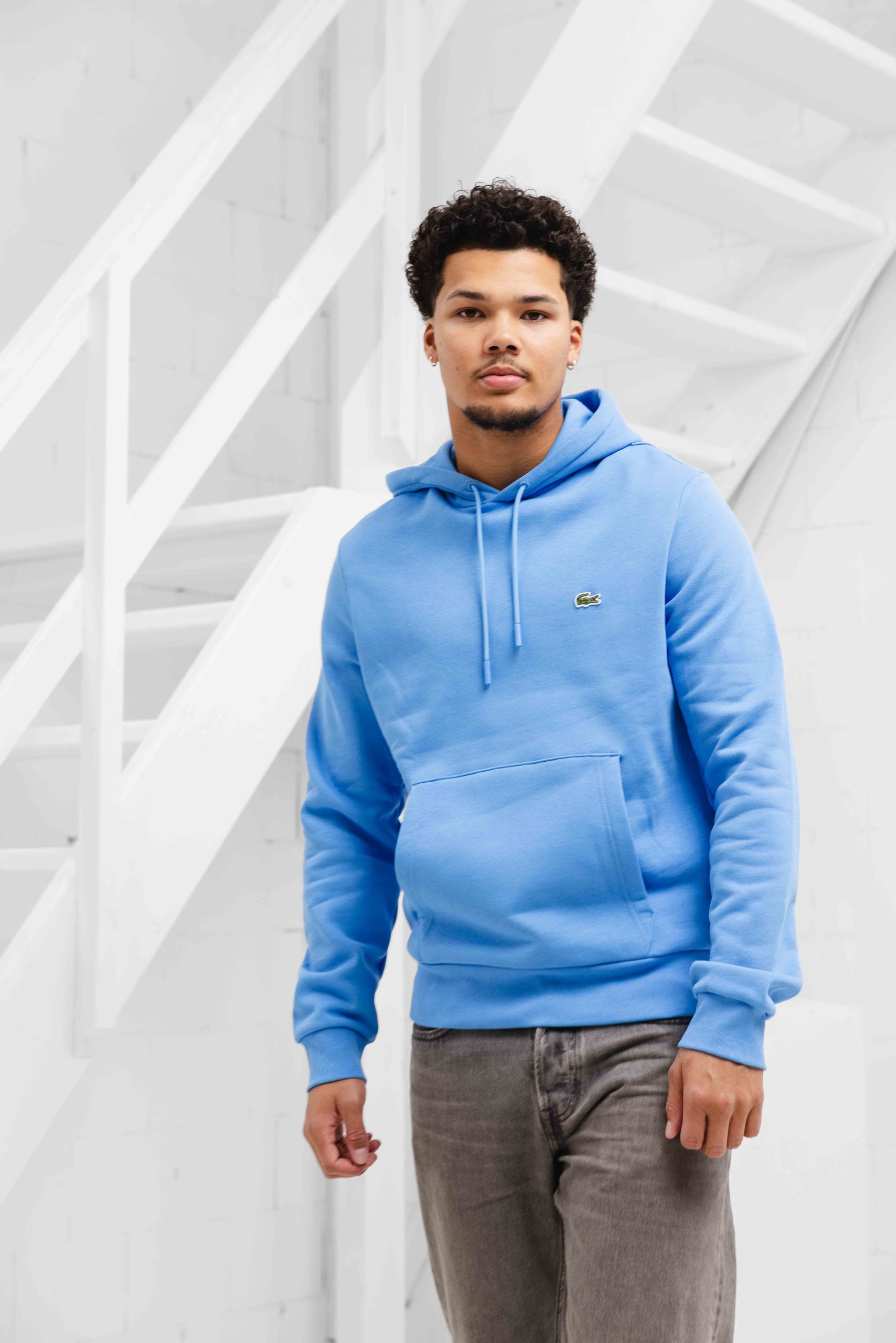Lacoste Fleece Hoodie Heren Blauw