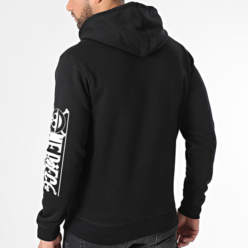 Sweat Capuche Sleeves Mugiwara Noir Blanc