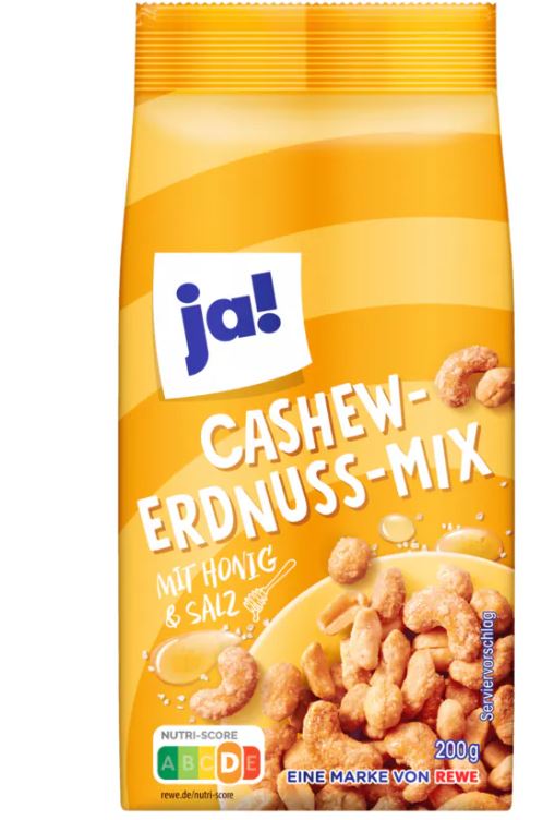 ja! Cashewkerne mit Honig & Salz 200g MHD:22.7.25