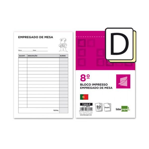 LiderPapel Bloco Empregado Mesa 2 Vias 50 Fls - 28915