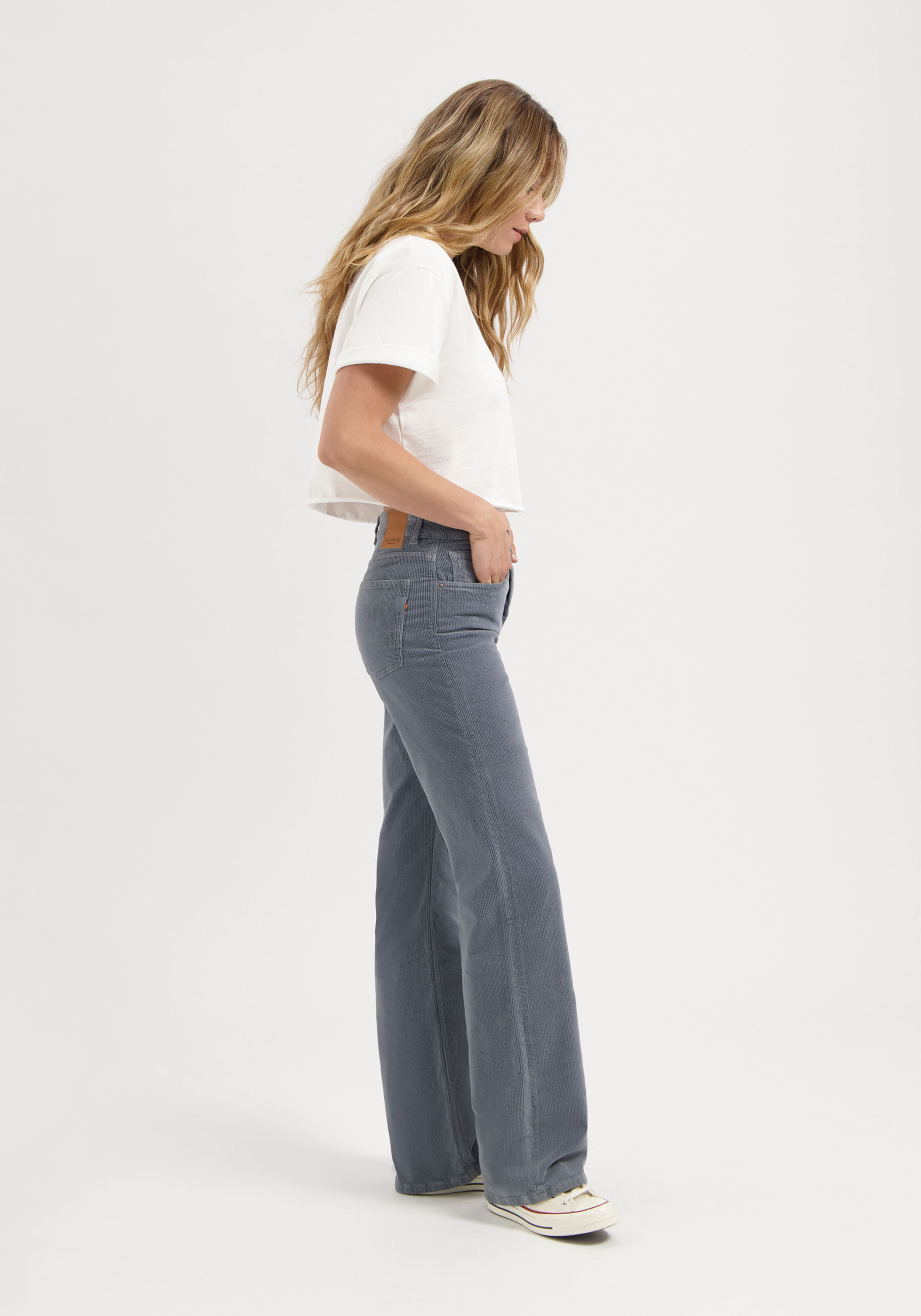 Kuyichi Cord-Hose Lena Loose Corduroy Cloud Blue
