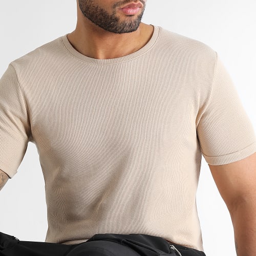 Tee Shirt Oversize Texturé Waffle 2971 Beige
