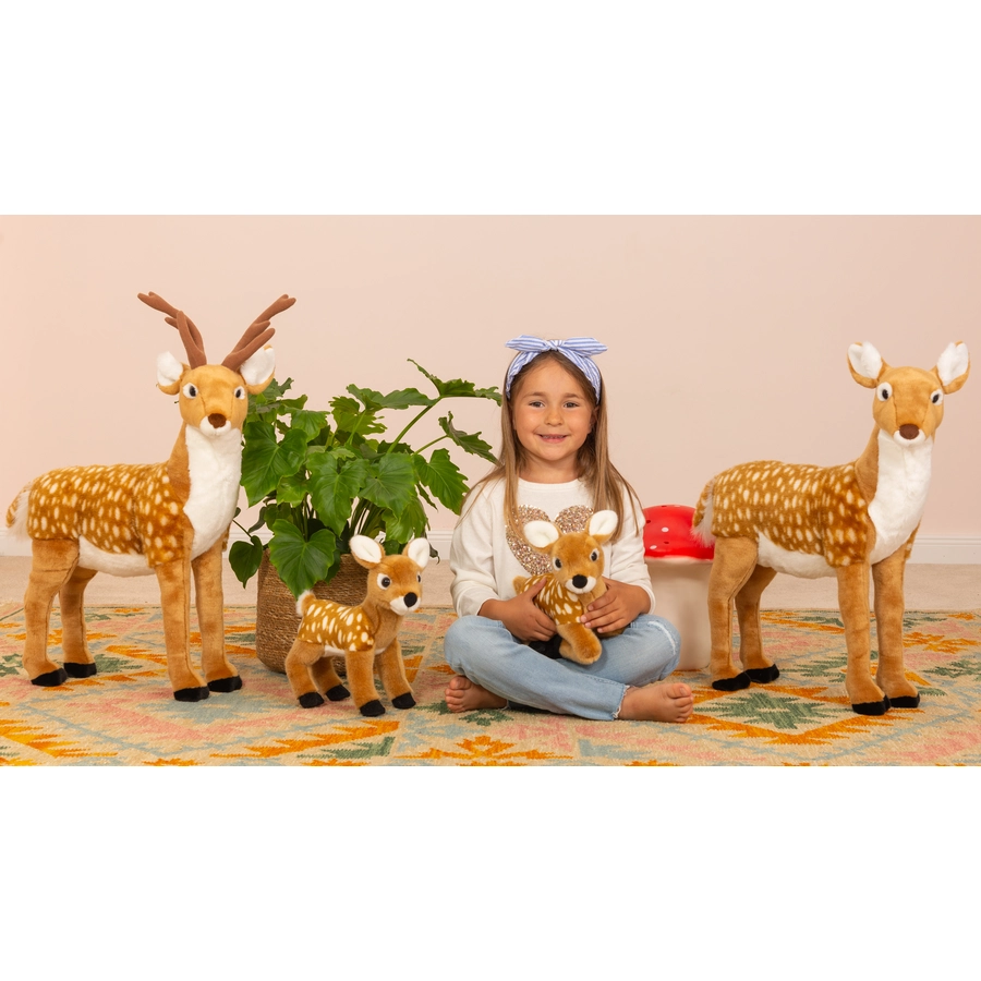 Teddy HERMANN® Rehkitz liegend hellbraun, 25 cm