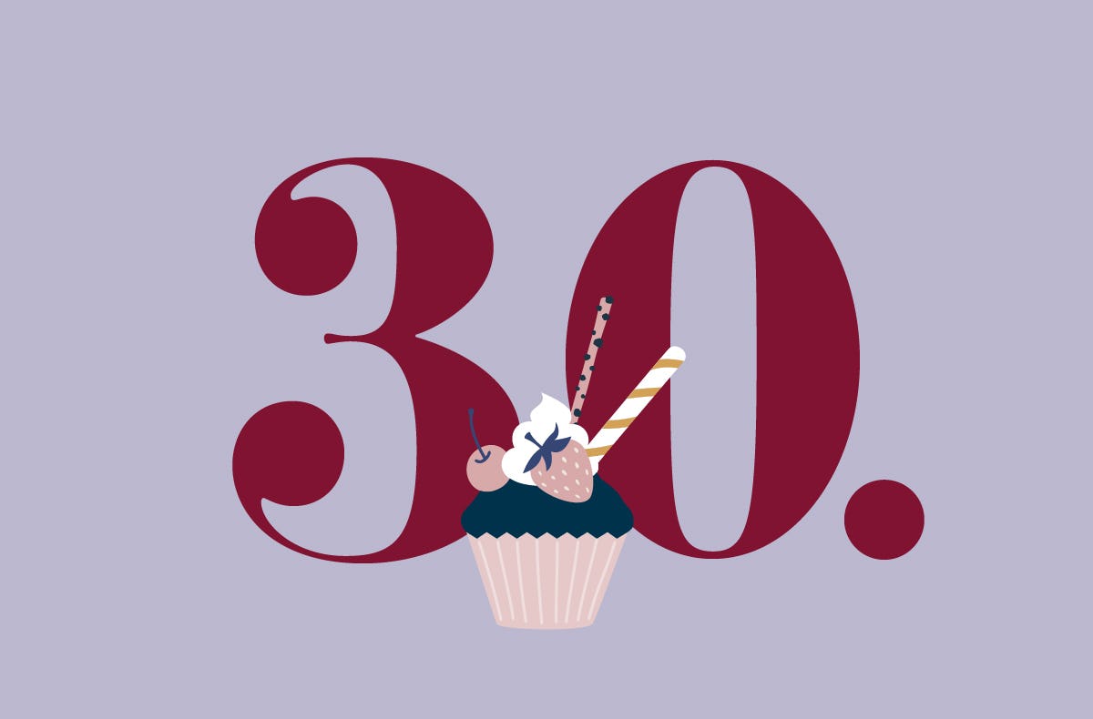 Flexibles Geschenk 30. Geburtstag (Cupcake)