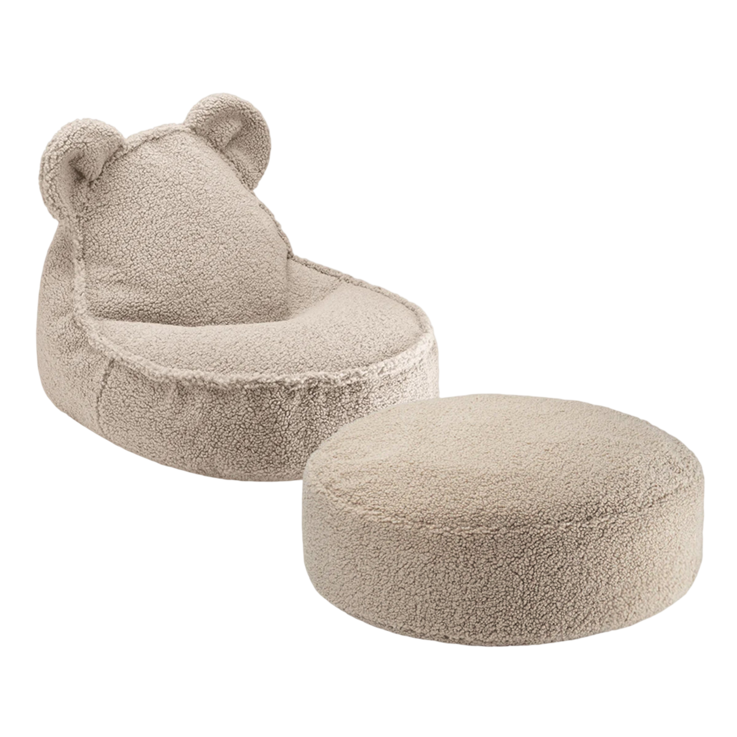 Wigiwama Sitzsack Teddy und Ottoman Set Biscuit