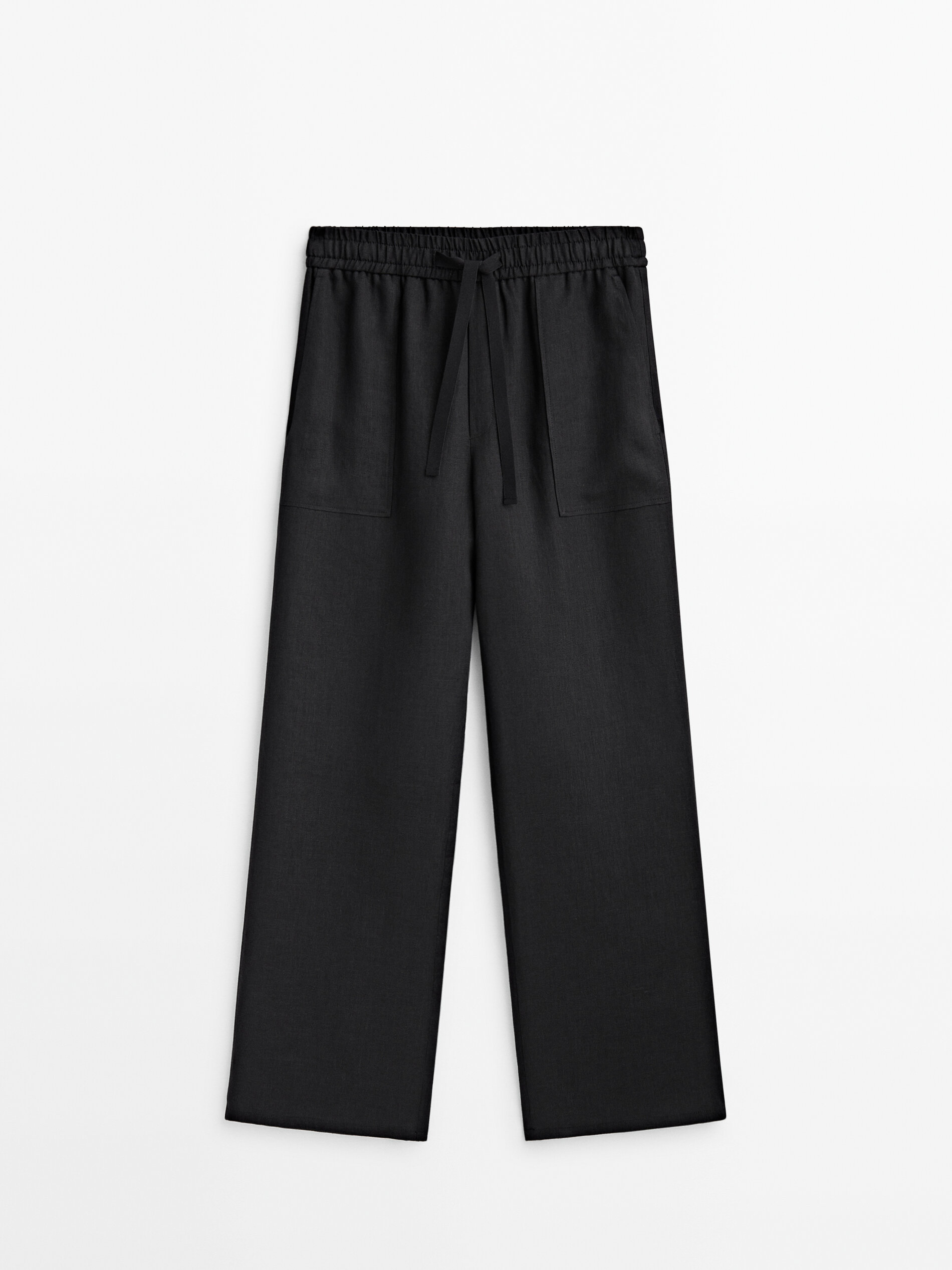Calça jogging de linho Bolsillo carpintero - PRETA