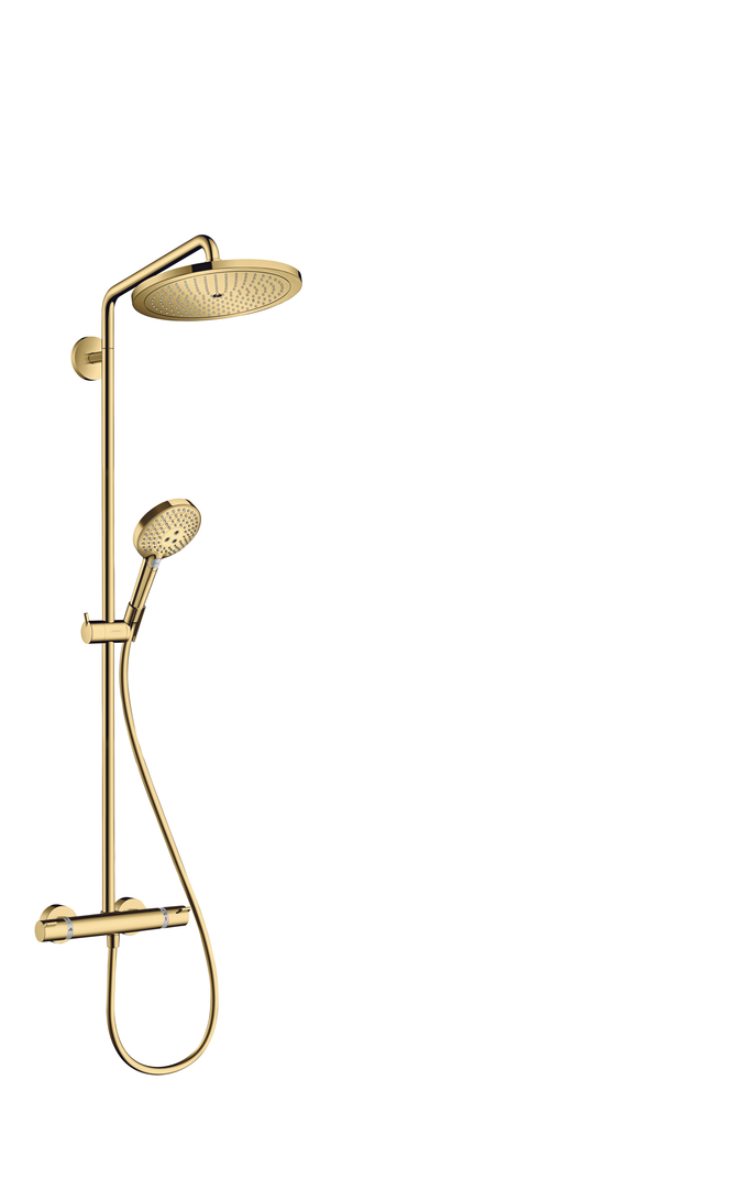Hansgrohe Croma Select S opbouw regendouche met thermostaat waterbesparend goud gepolijst