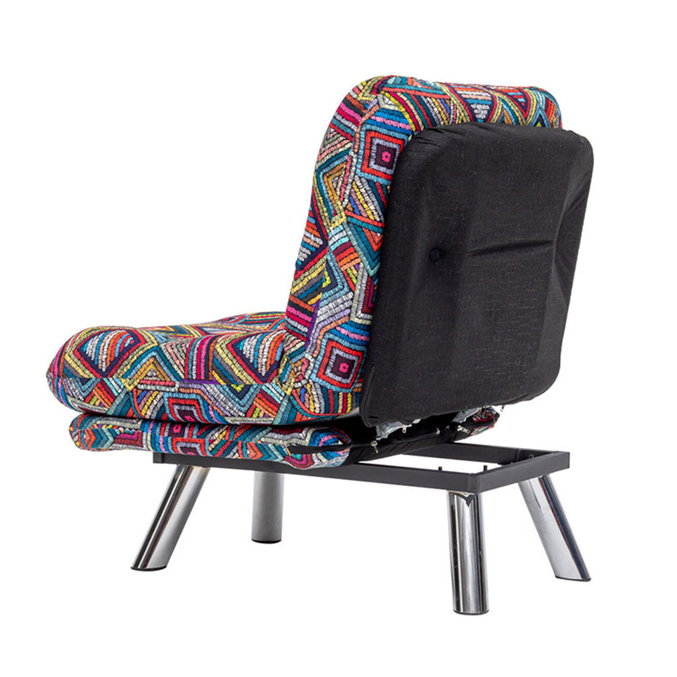Homitis Fauteuil convertible pouf Misa multicolore - 120x68x26 cm