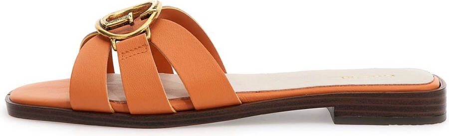 Guess Slippers van leer met labeldetail model 'SYMO'