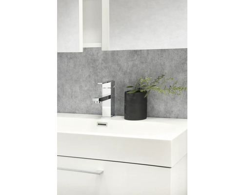 Badkamermeubelset Differnz Somero BxHxD 80 x 57 x 38 cm, frontkleur wit hoogglans met wastafel in mineraal gegoten wit