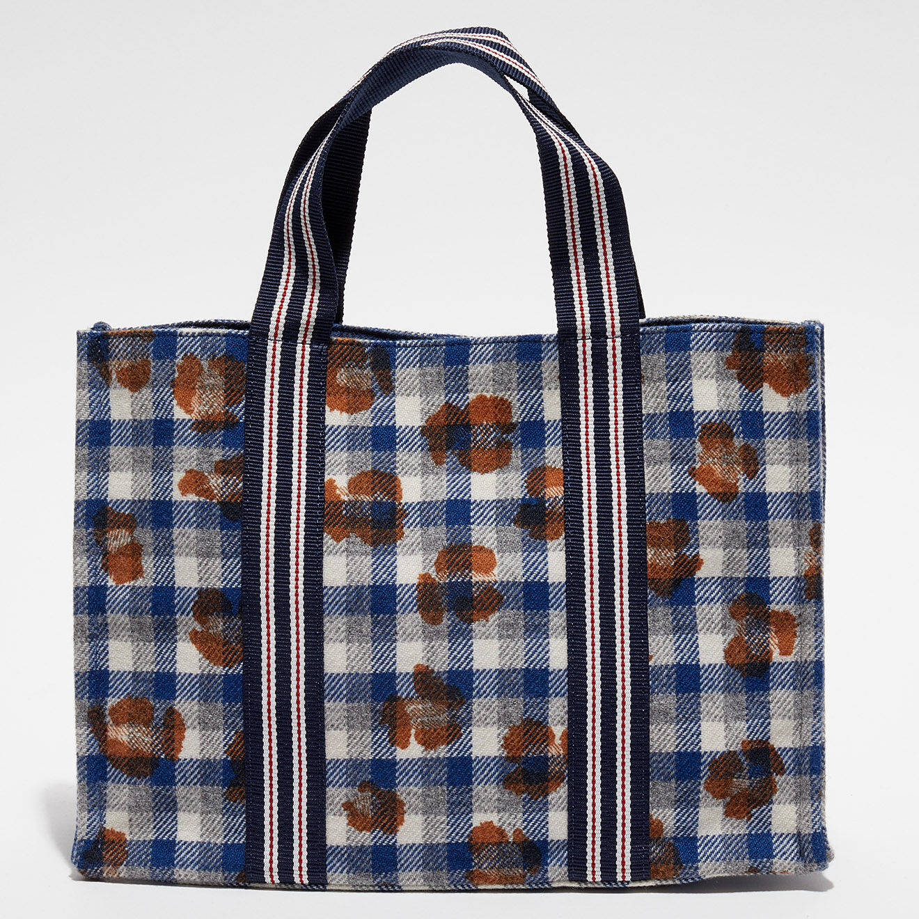 Inouitoosh Petit Sac Cabas nomade 100% Laine Léone bleu/camel  - 33x24x12 cm