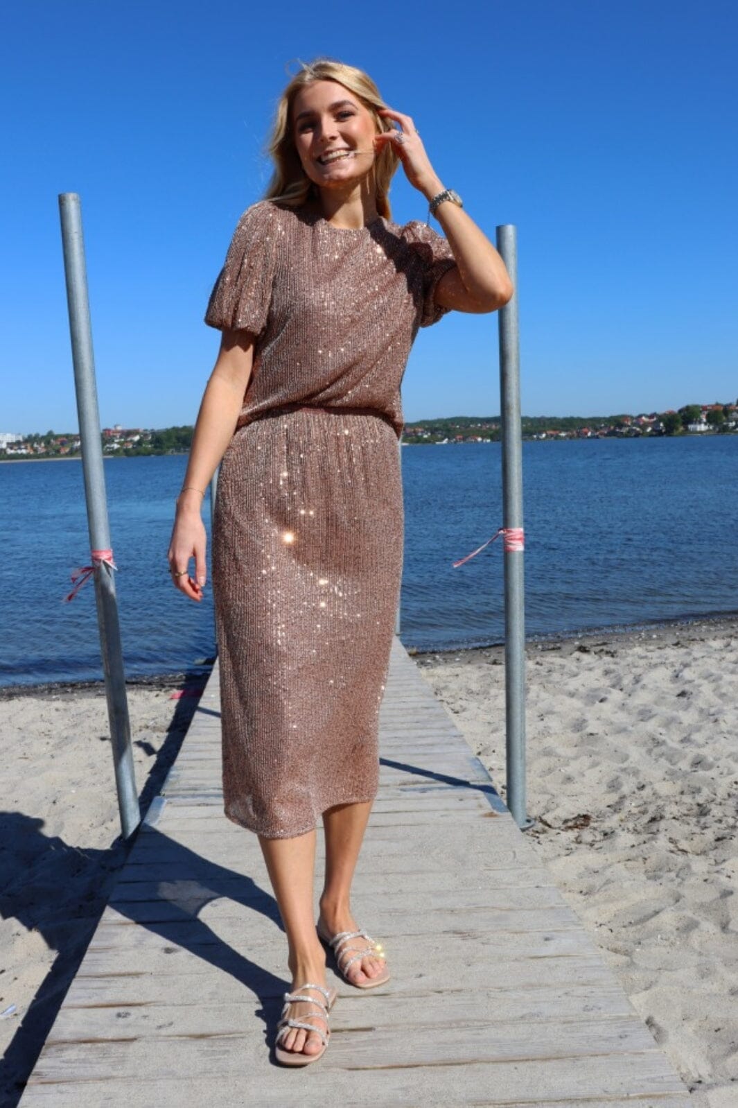 Liberte Paige-Skirt brown sequins