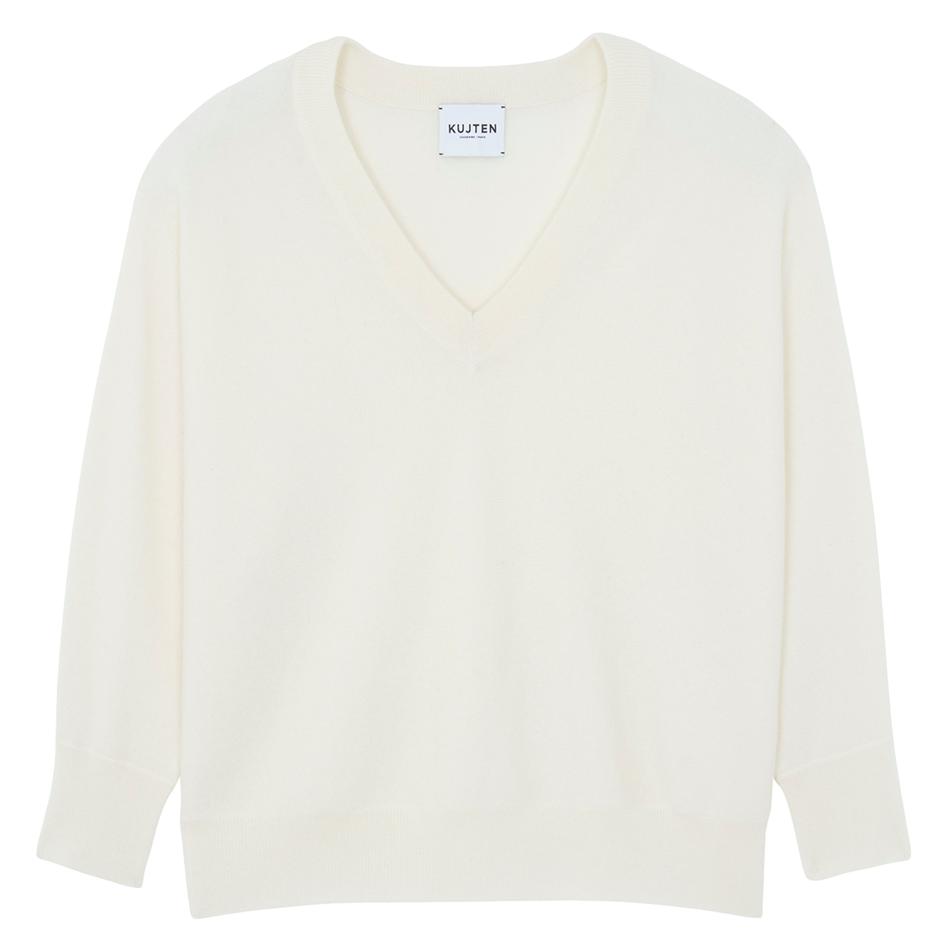 LINE - Pull oversize col V en cachemire | Blanc
