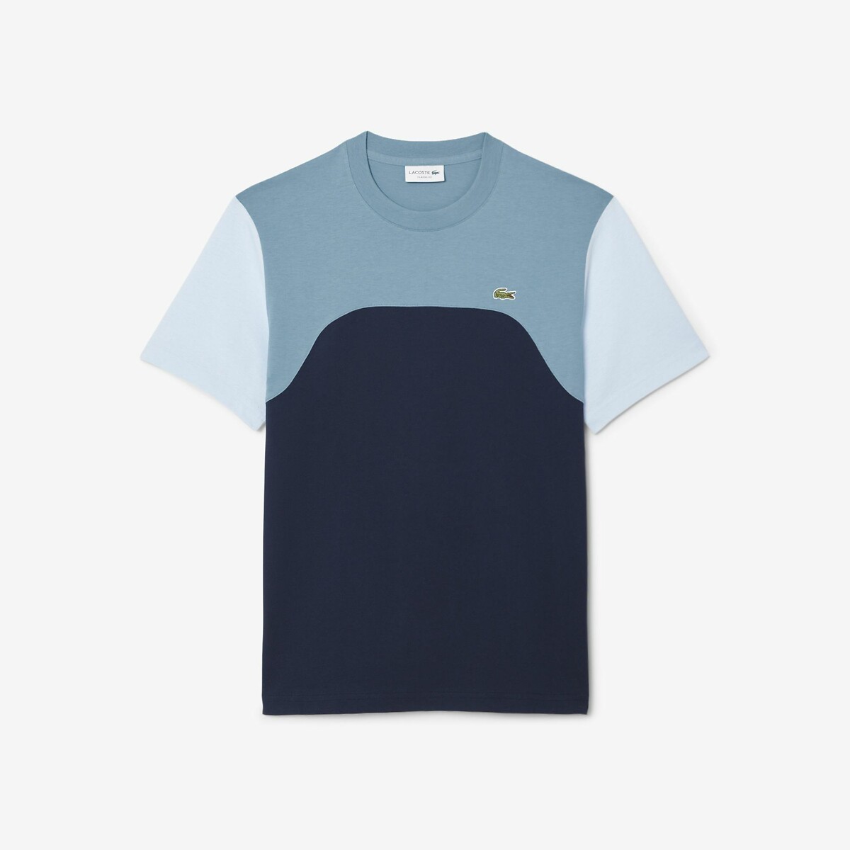 LACOSTE<br>Camiseta de manga curta em algodão com blocos de cor