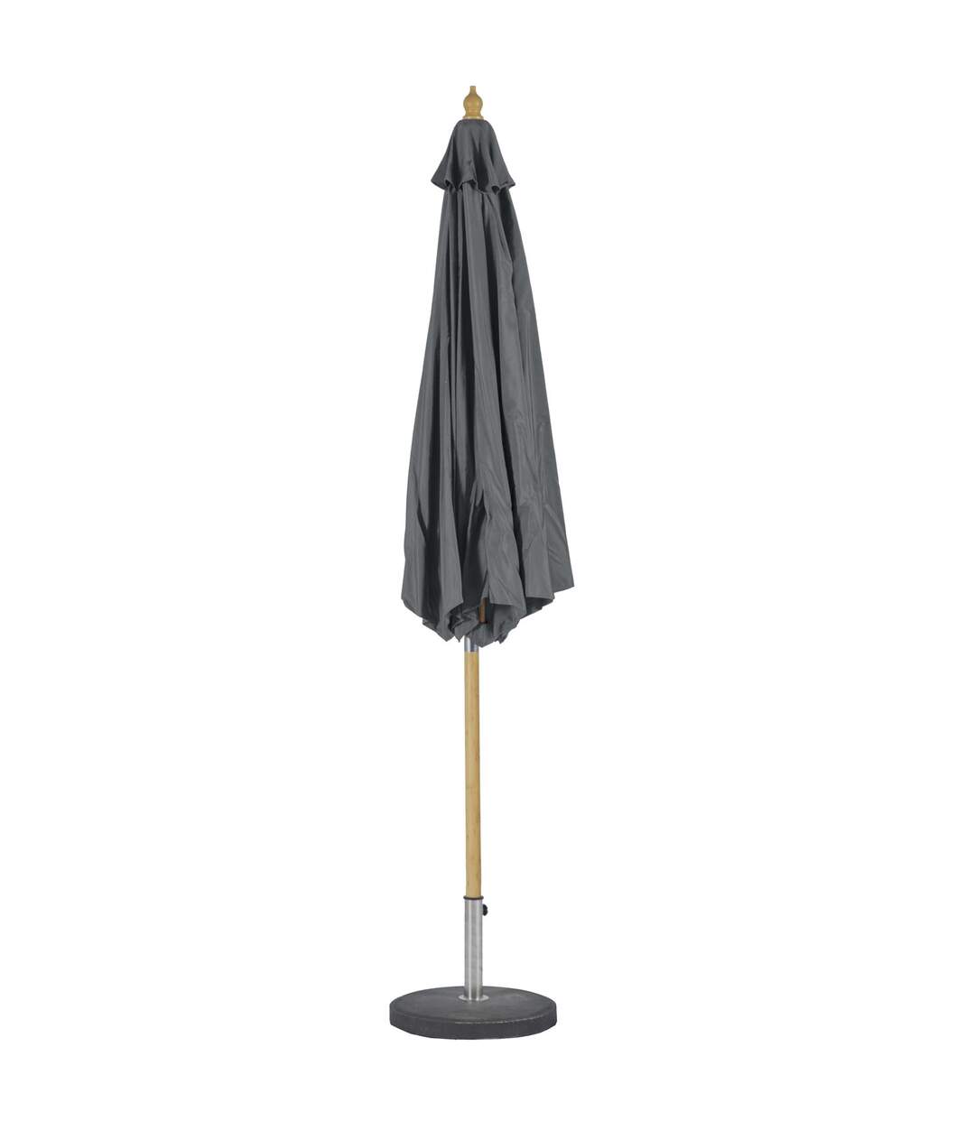 Parasol droit rond en bambou Tinaei - Diam. 300 cm - Gris ardoise