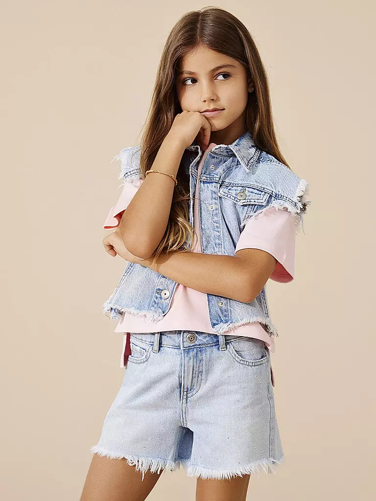 ONLY Mädchen Jeansgilet KOGCOBAIN hellblau
