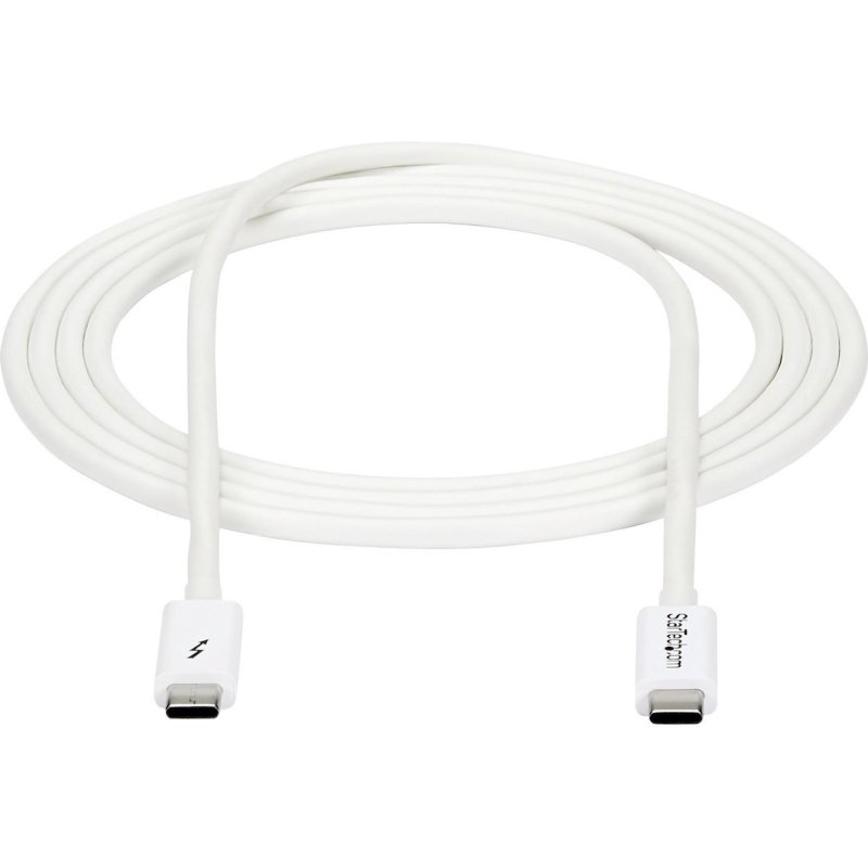 StarTech.com Câble Thunderbolt 3 de 2 m - 20 Gb/s - Compatible Thunderbolt, USB et DisplayPort - Blanc