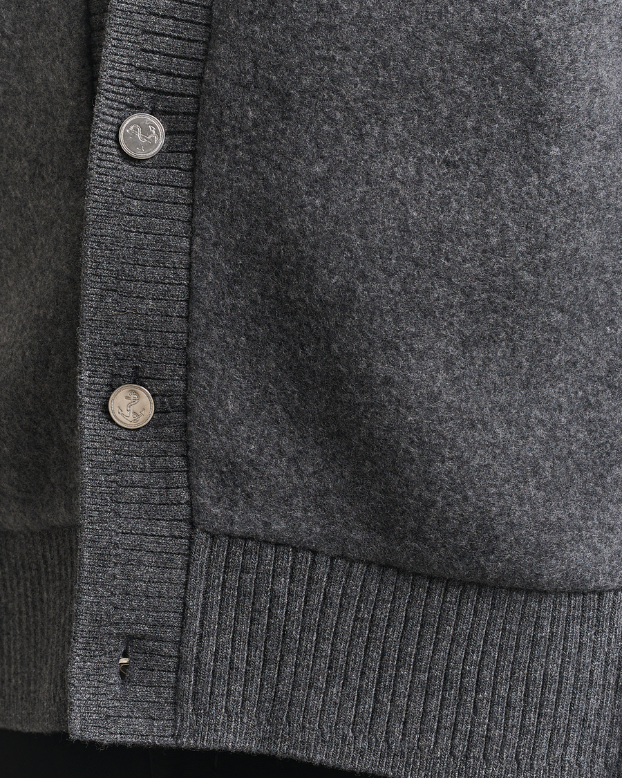 Thom Browne Wool Fleece Cardigan Charcoal