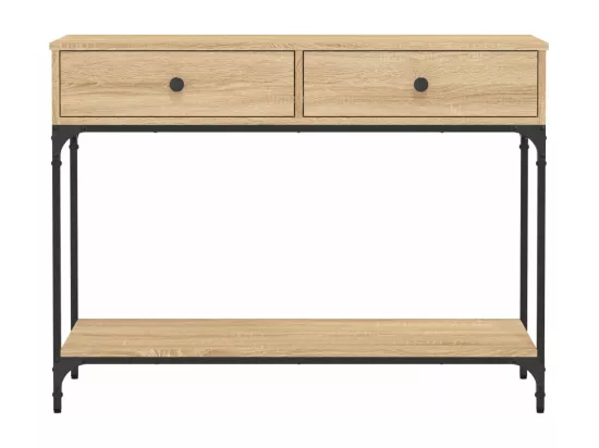 Table console chêne sonoma 100x34,5x75 cm bois d'ingénierie