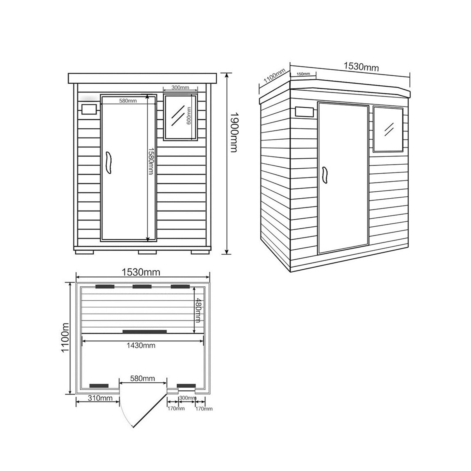 HOME DELUXE Infrarotkabine REDSUN L