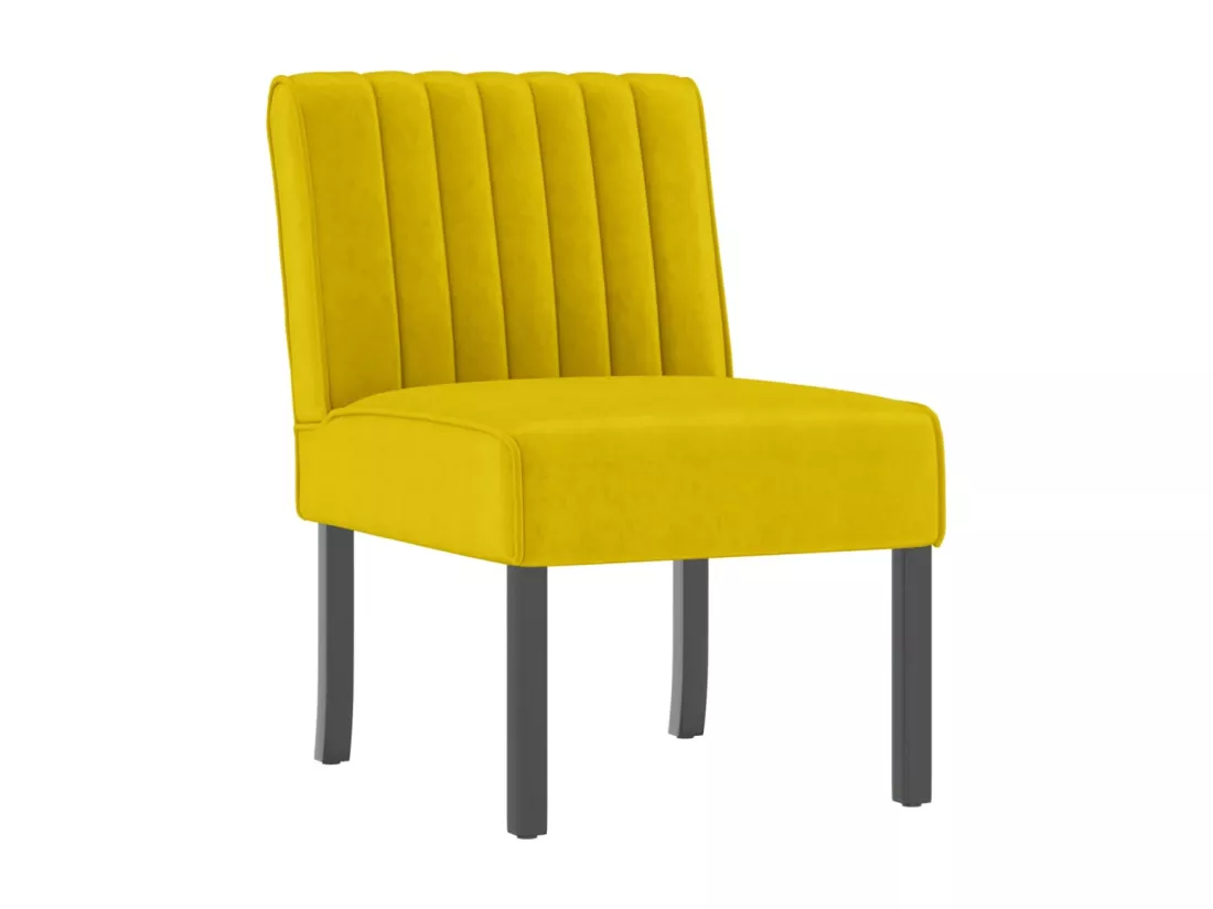 Fauteuil sans accoudoirs jaune velours