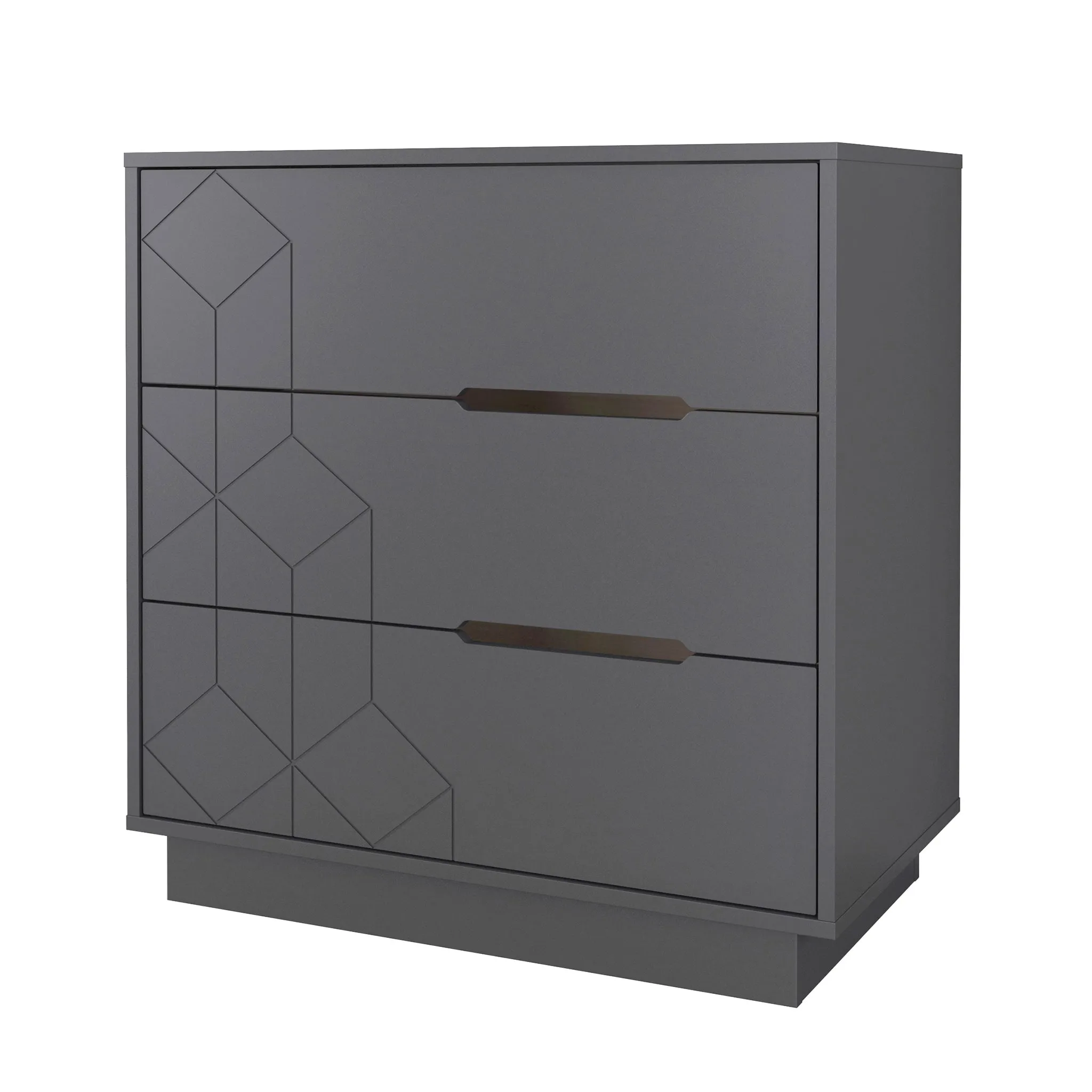 Nexera Bureau 3 Tiroirs - Gris Charbon