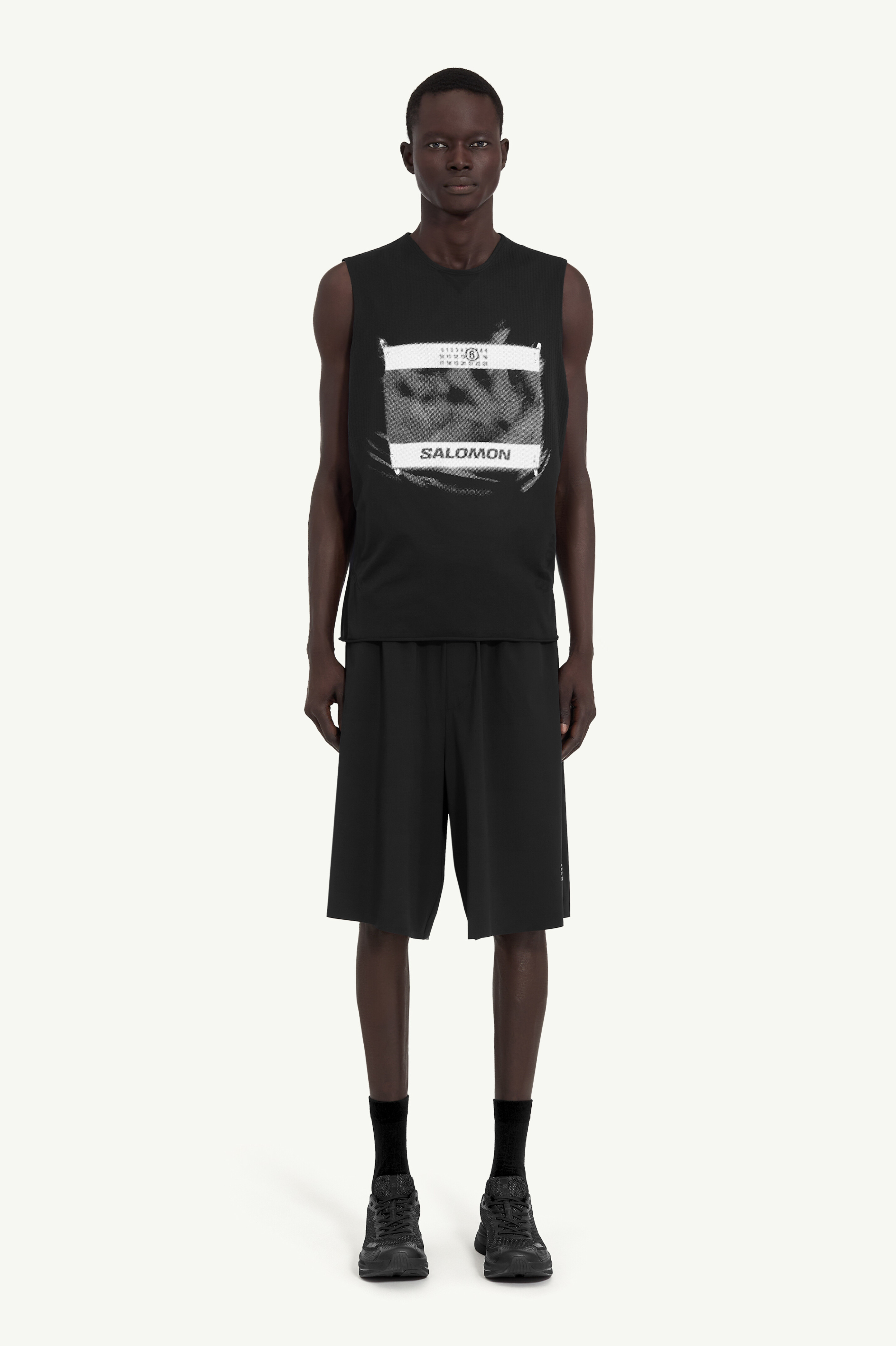 Black Nylon Seamless Crewneck Top Noir