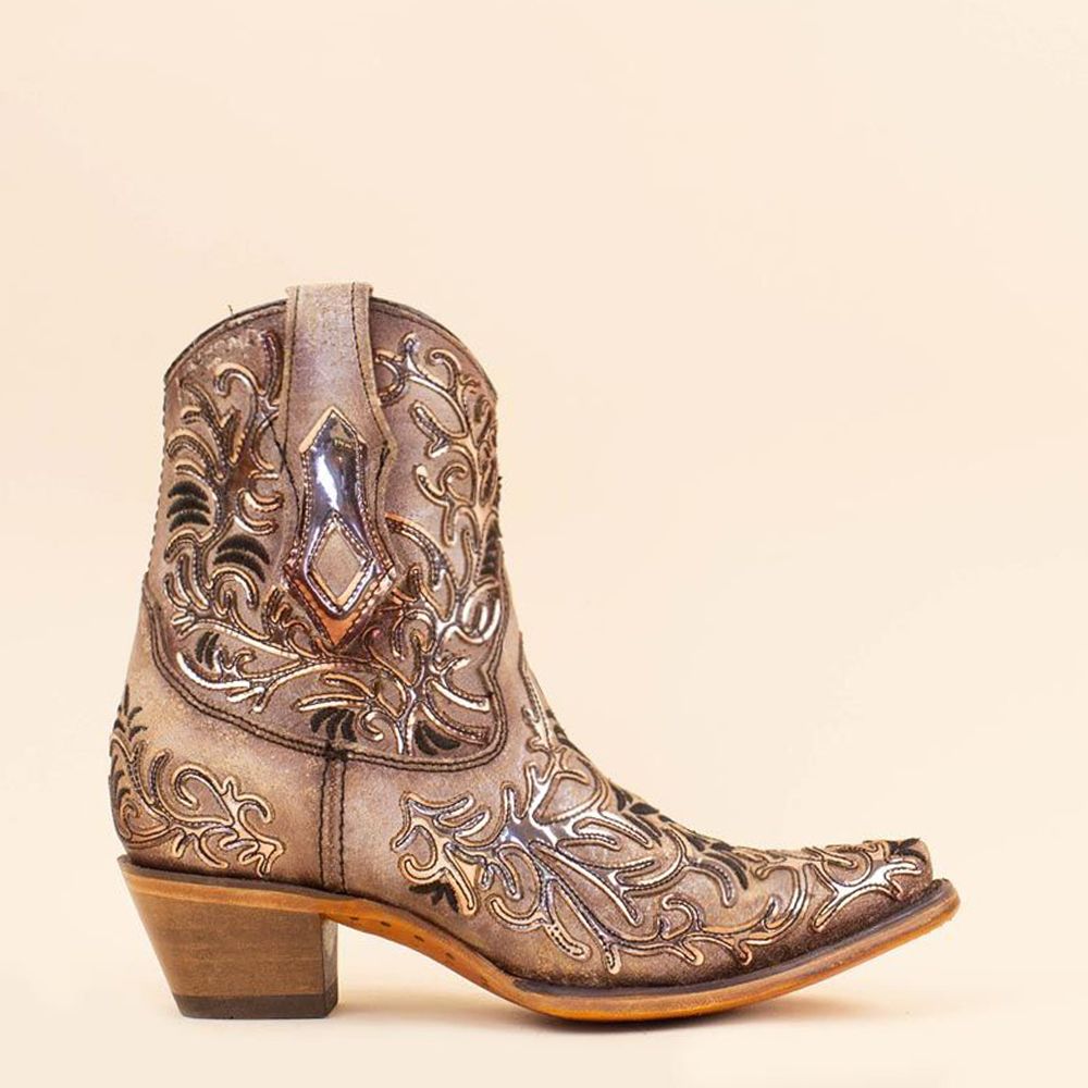 Corral enkellaarzen C4007 brown - gold