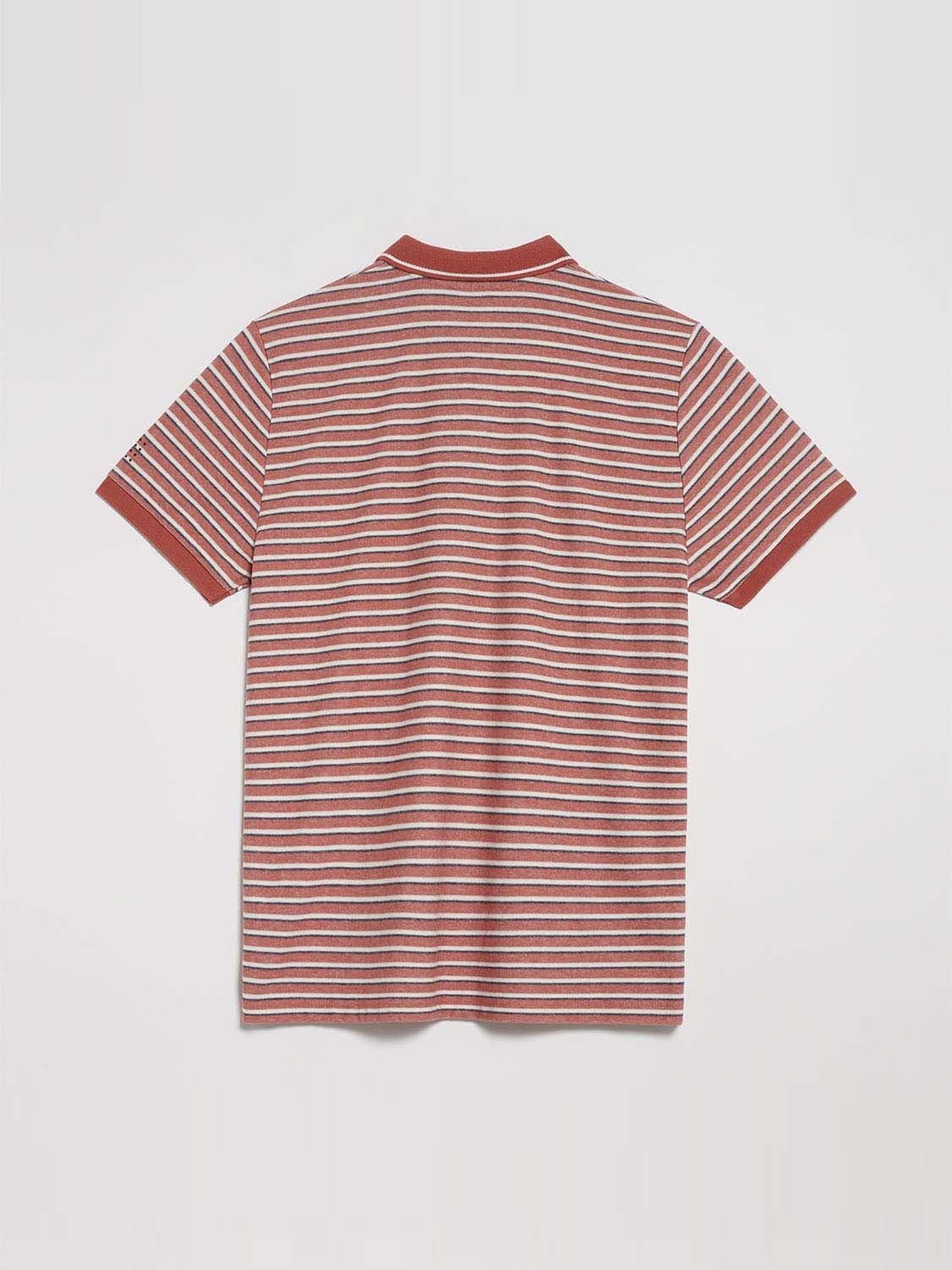 Polo Homme A Rayures Coton Orange