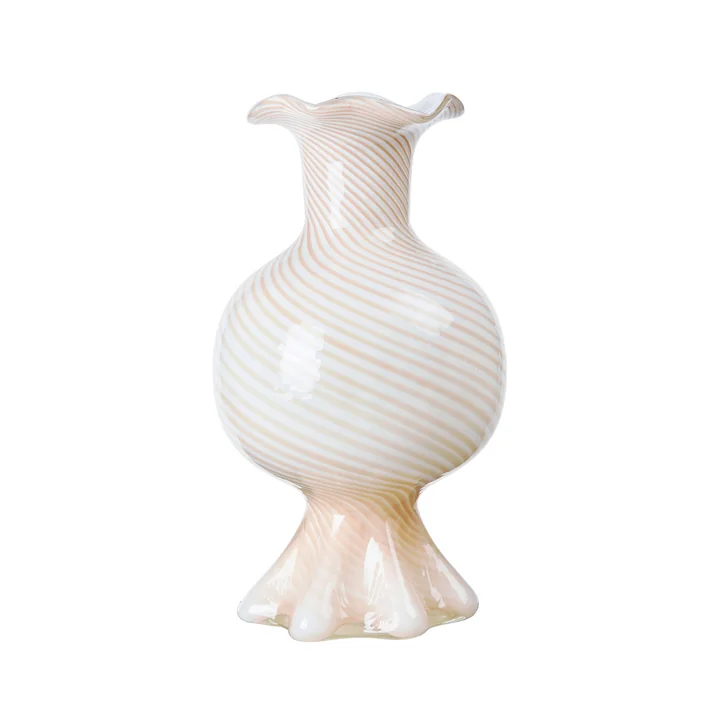 Broste Copenhagen - Mella Vase, taupe sand / off-white