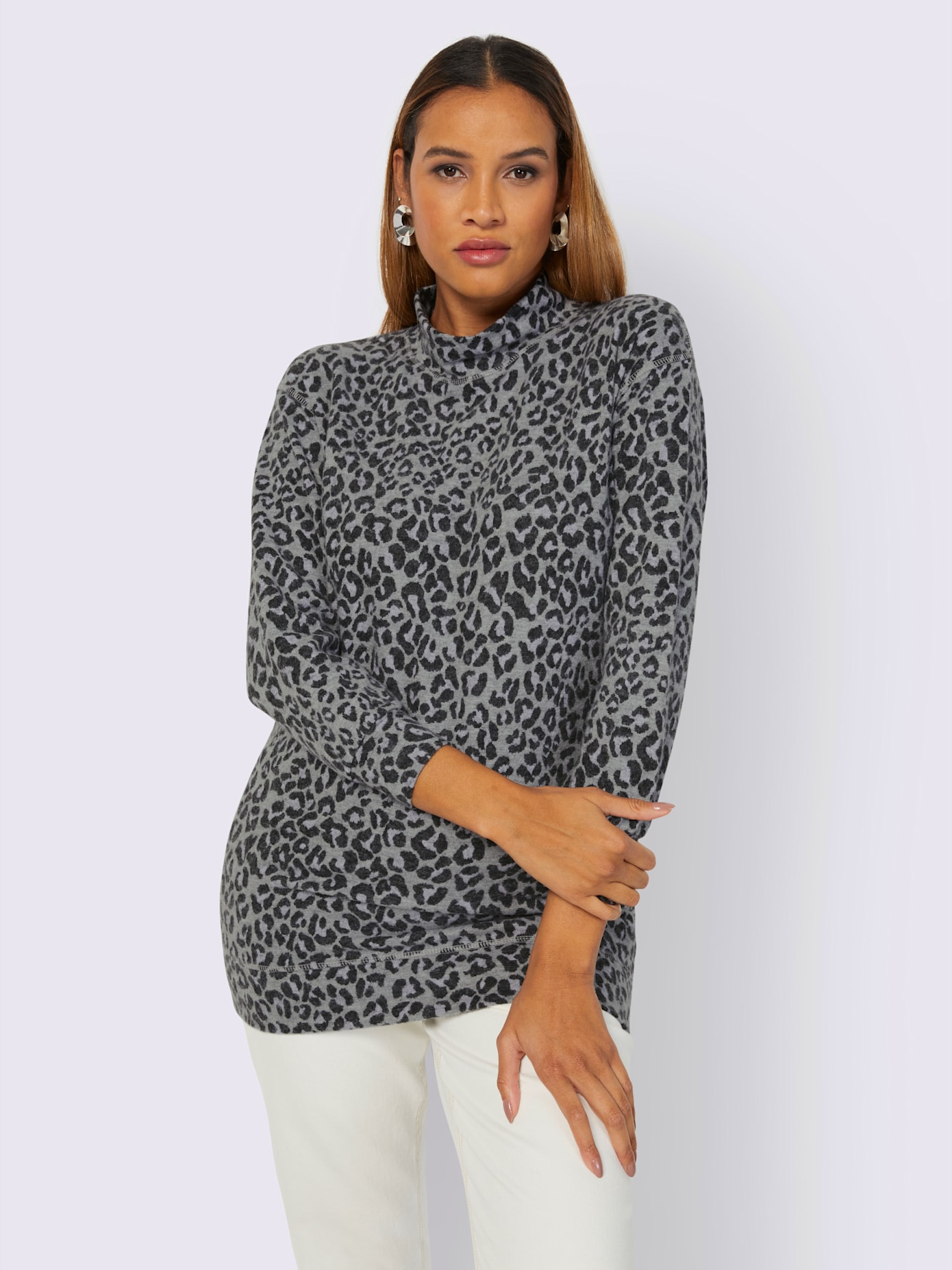 T-shirt long jacquard