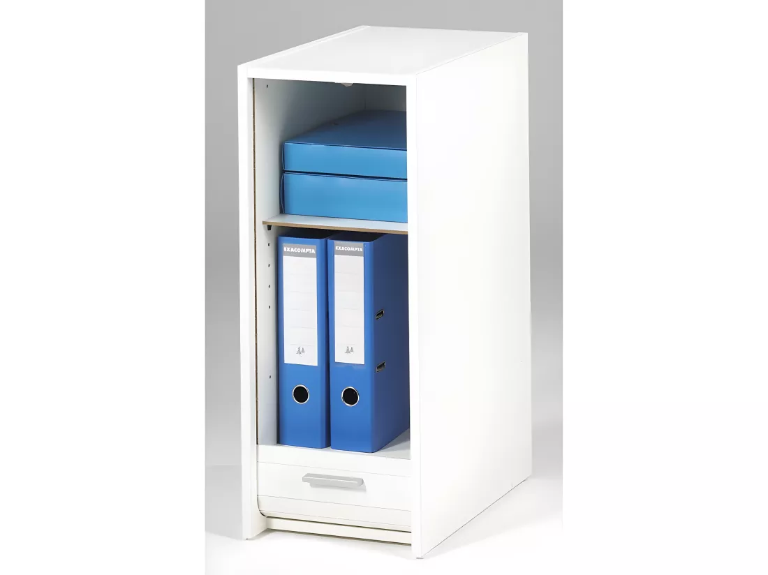 Caisson de Rangement Blanc à Rideau - Coloris: Blanc