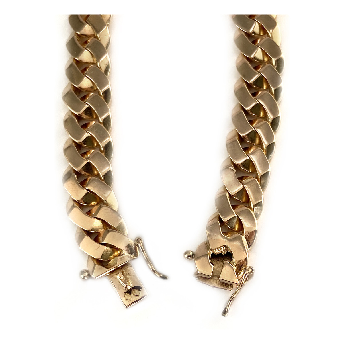 Bracelet d'occasion or 750 rose maille gourmette 18 cm
