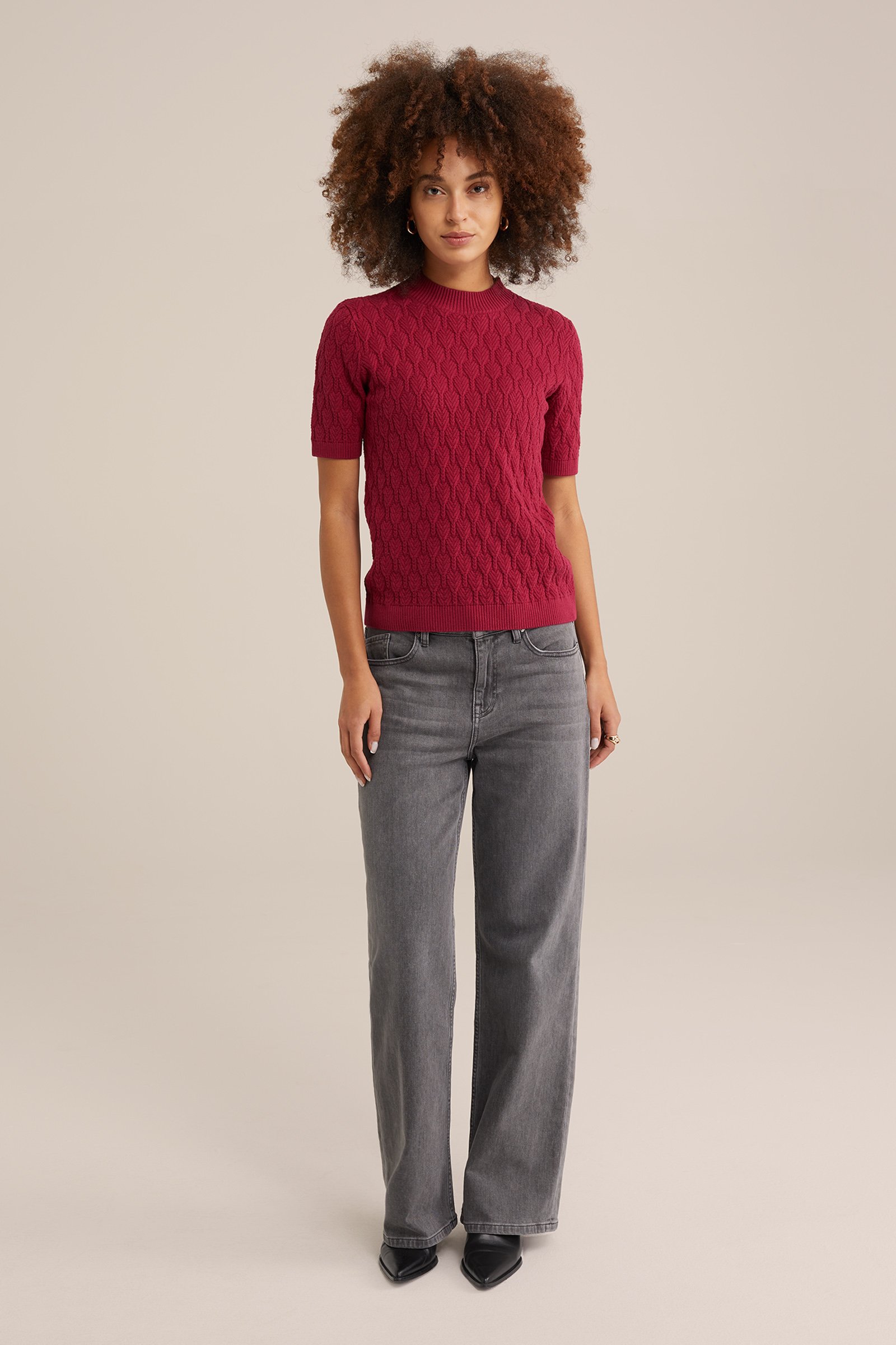 trui met structuur WE Fashion Rood