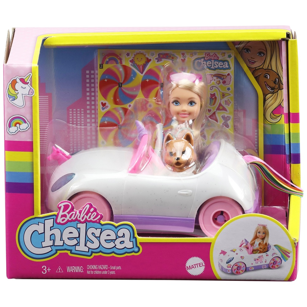 Barbie Chelsea Puppe mit Einhorn-Auto-Spielzeug