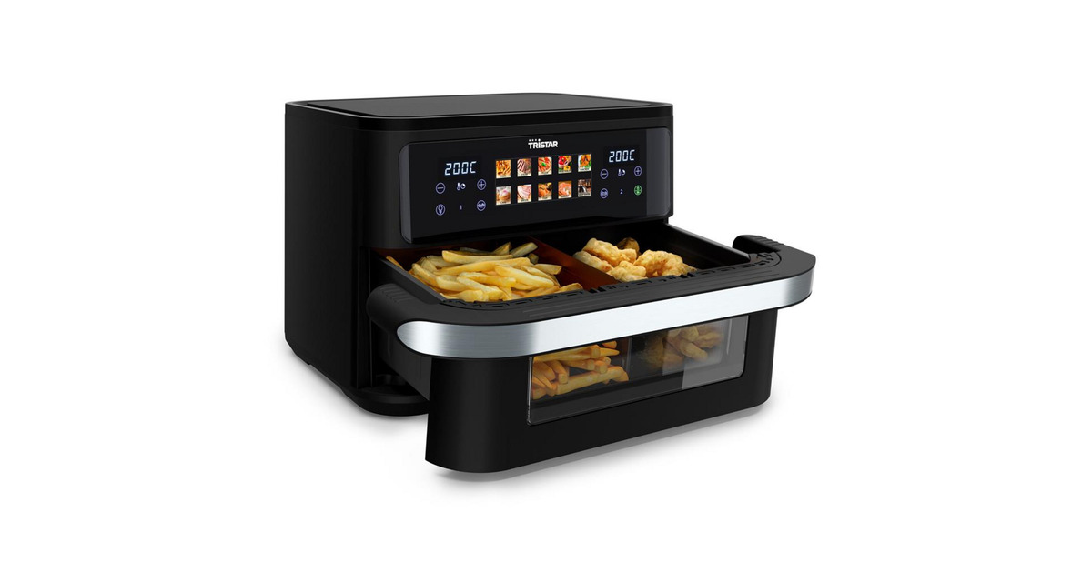 TristarFR-9078 Dualzone Flex Airfryer heteluchtfriteuse  (Zwart, 10 liter, 2800 Watt)