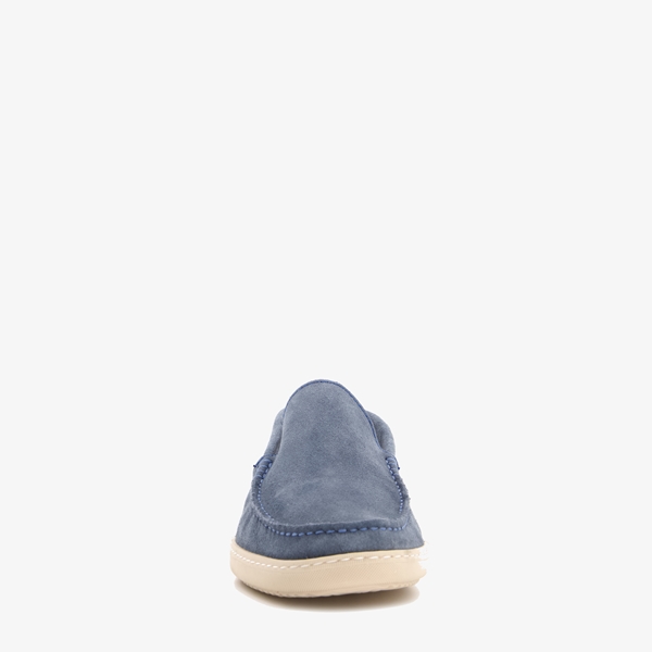 Van Beers suede heren instappers blauw