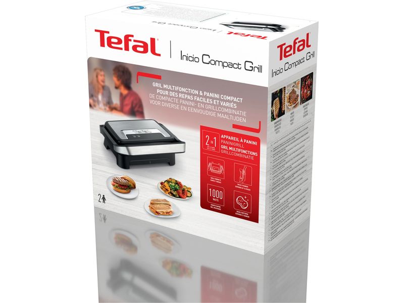 Tefal Kontaktgrill Inicio Compact GC270D 1000 W 2in1 Paninitoaster und Grill