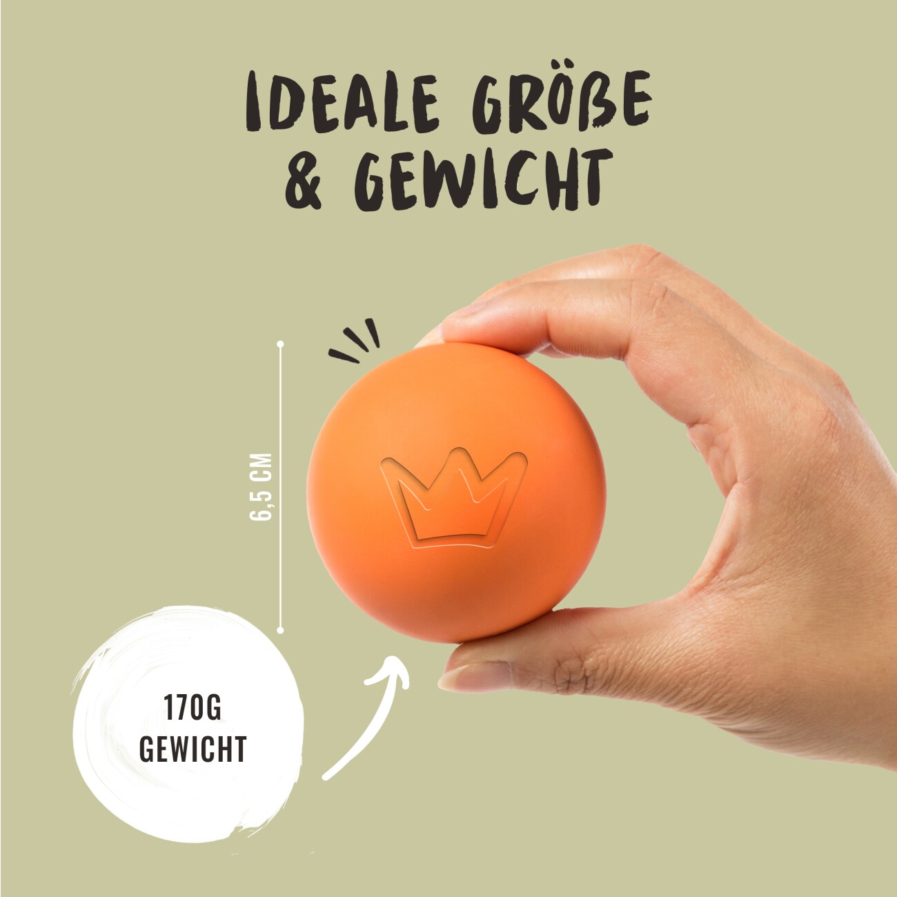 Rudelkönig Hundeball – Naturkautschuk Ball apricot