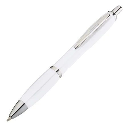 Macma Kugelschreiber mit Metallclip, weiß, 25 Stück