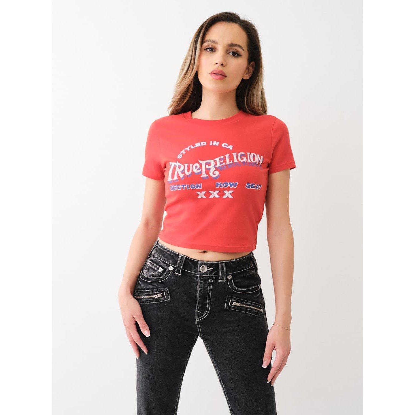 True Religion TR Vintage Short Sleeve Baby T Shirt Womens