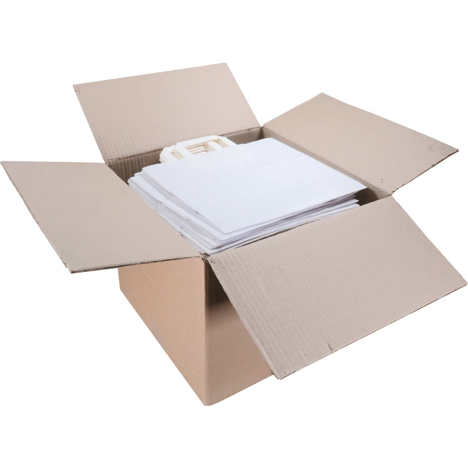 Tas, Papier, platte handgreep, 32x 16x27cm, draagtas, wit