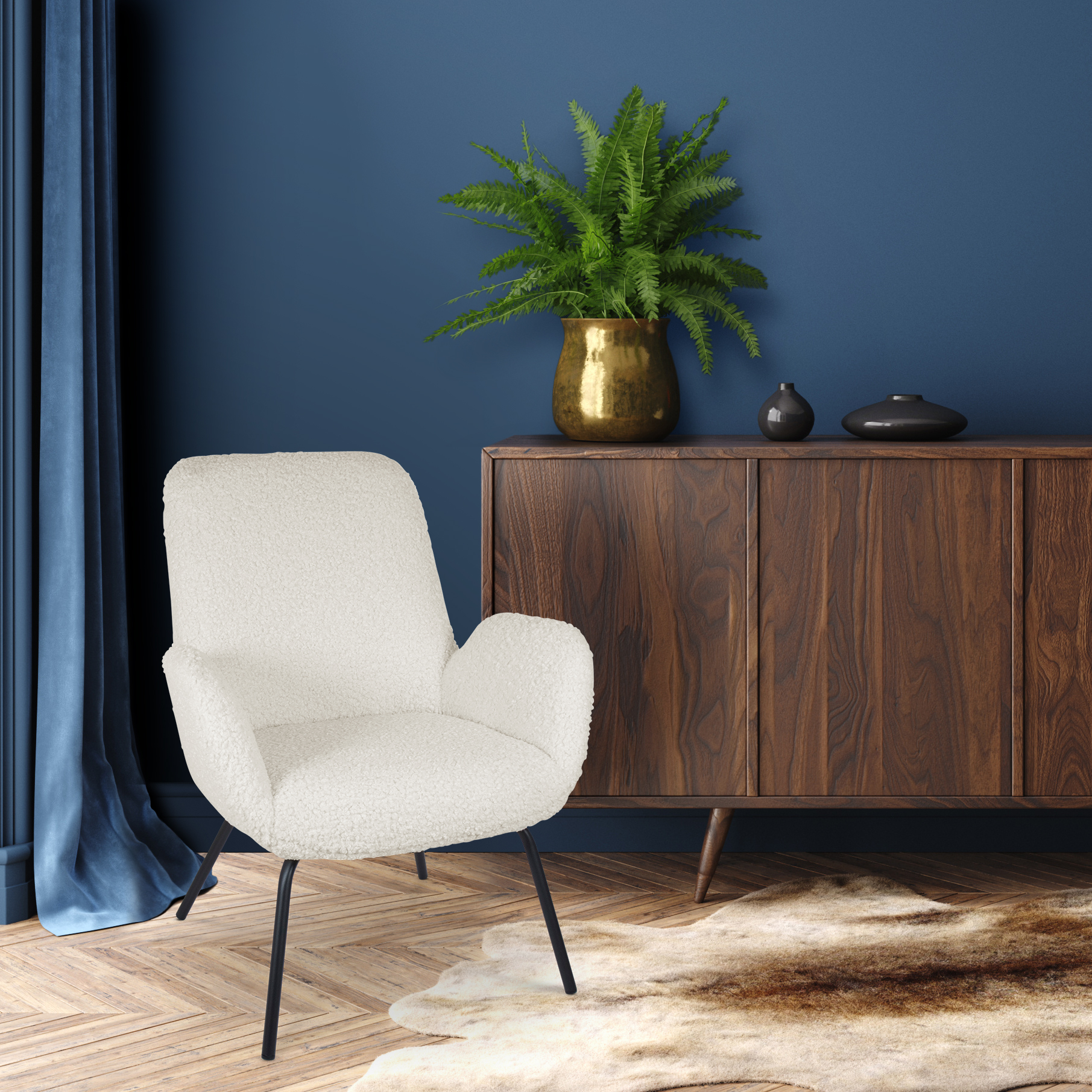 Ninte fauteuil - Gestoffeerd Teddy